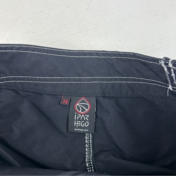 Ipar Hego Shorts Surf Beach Shorts Size 34 Black Drawstring - Picture 3 of 6